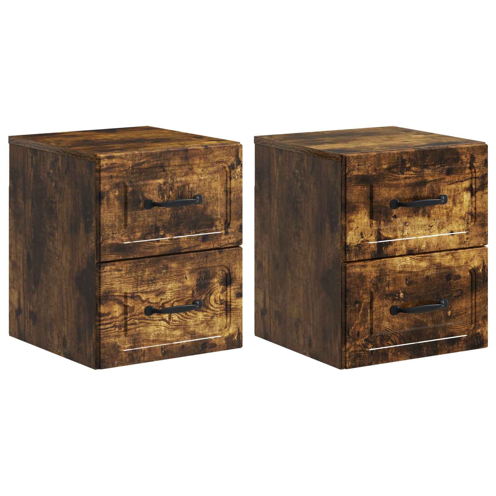 Cabinet de chevet mural 2 pcs Chêne fumé 34,5 x 33 x 40 cm - XIOS