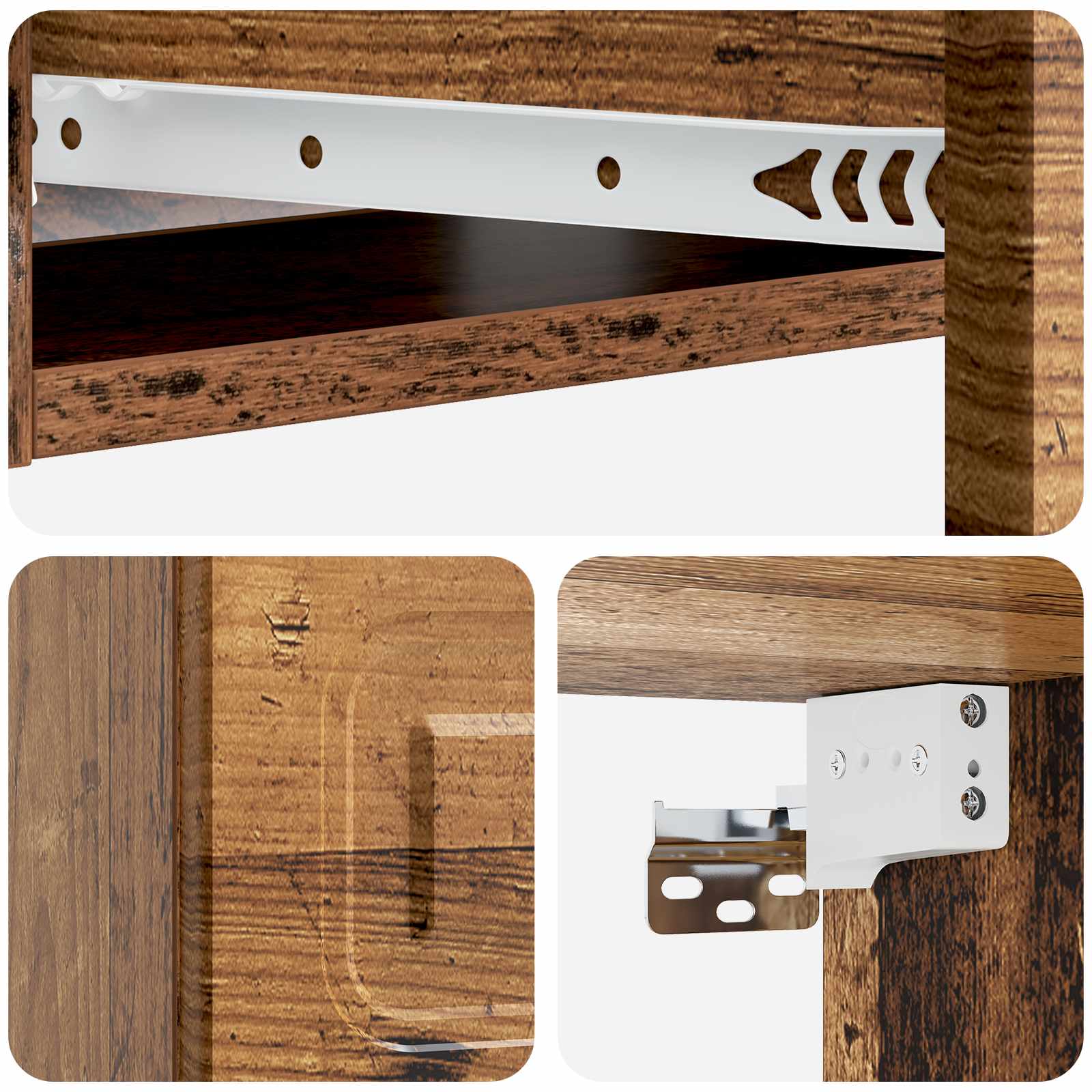 Table d'appoint murale Bois ancien 59 x 34,5 x 17 cm - XIOS