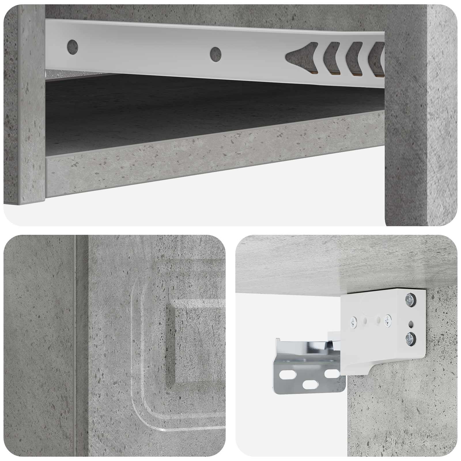 Table d'appoint murale Gris béton 87,5 x 34,5 x 17 cm - XIOS