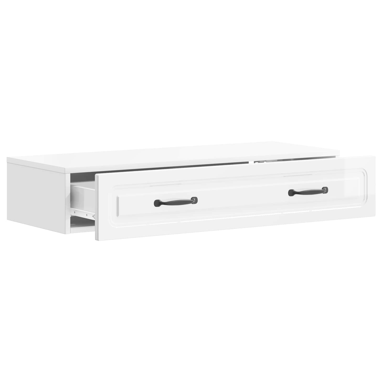 Table d'appoint murale Blanc brillant 87,5 x 34,5 x 17 cm - XIOS