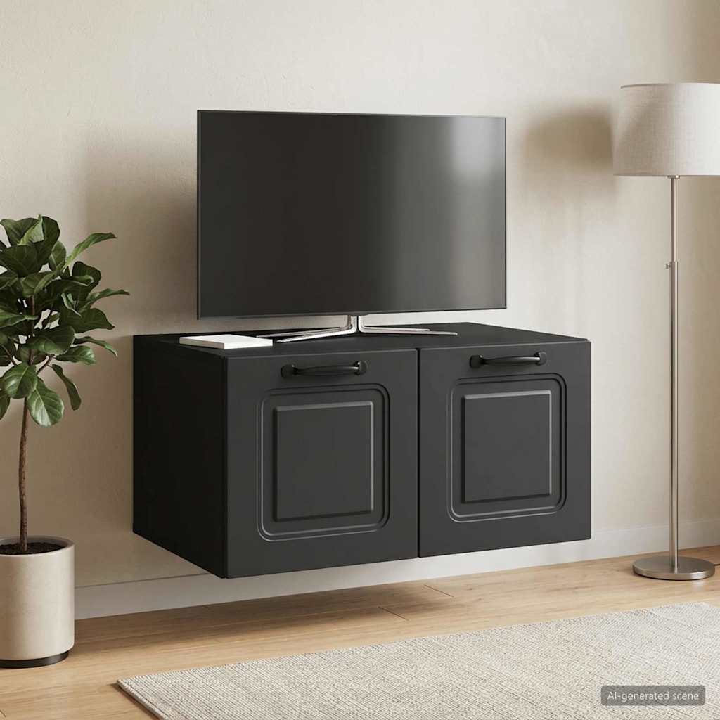 Meuble TV mural Noir 59,5 x 41 x 30 cm Bois d'ingénierie - XIOS