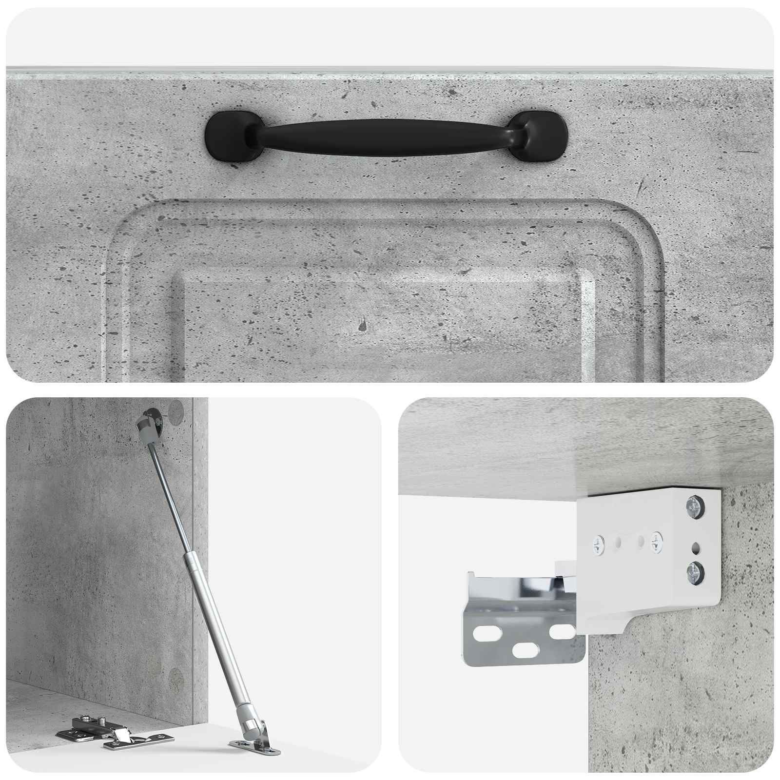 Meuble TV mural Gris béton 59,5 x 41 x 30 cm Bois d'ingénierie - XIOS
