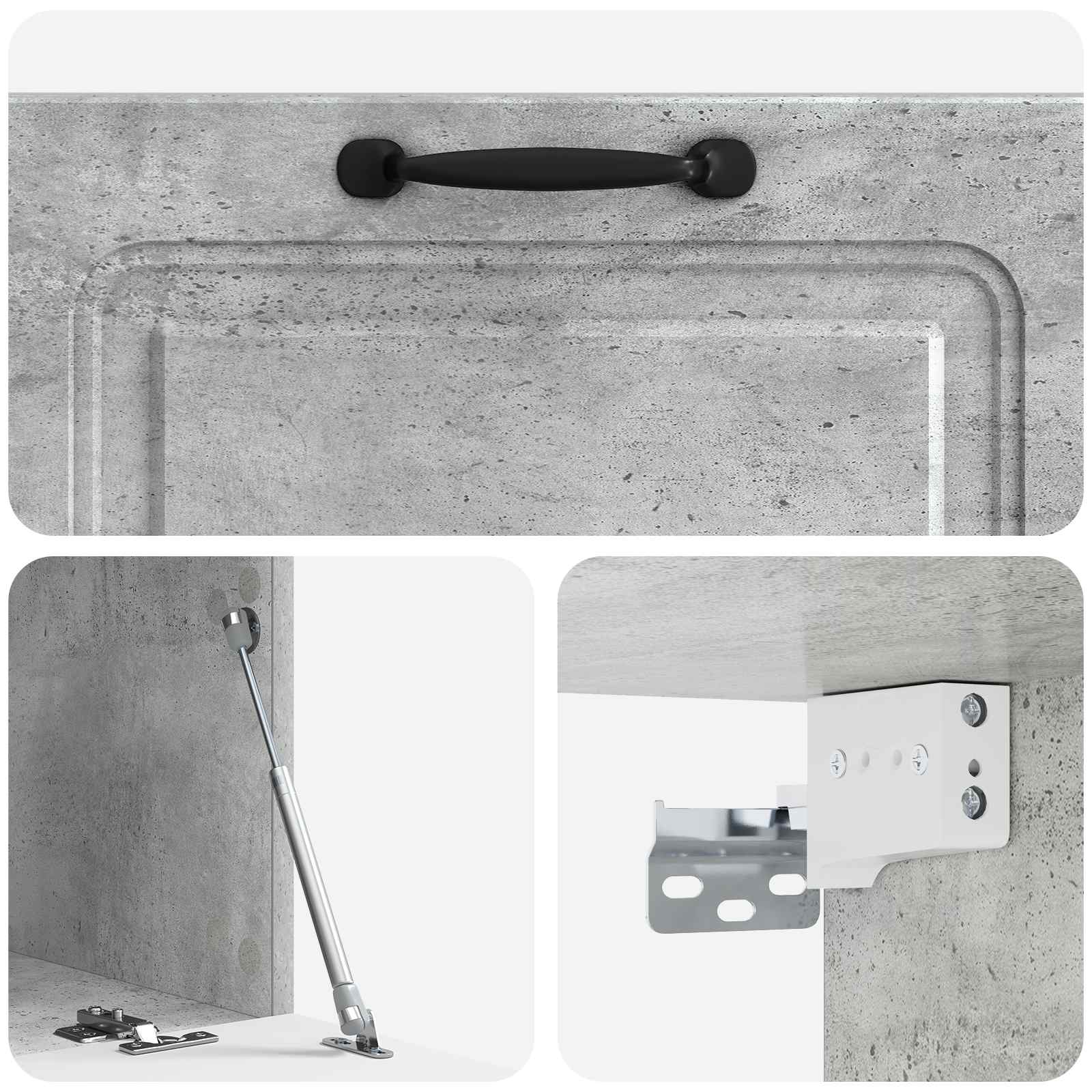 Meuble TV mural Gris béton 78,5 x 41 x 30 cm Bois d'ingénierie - XIOS