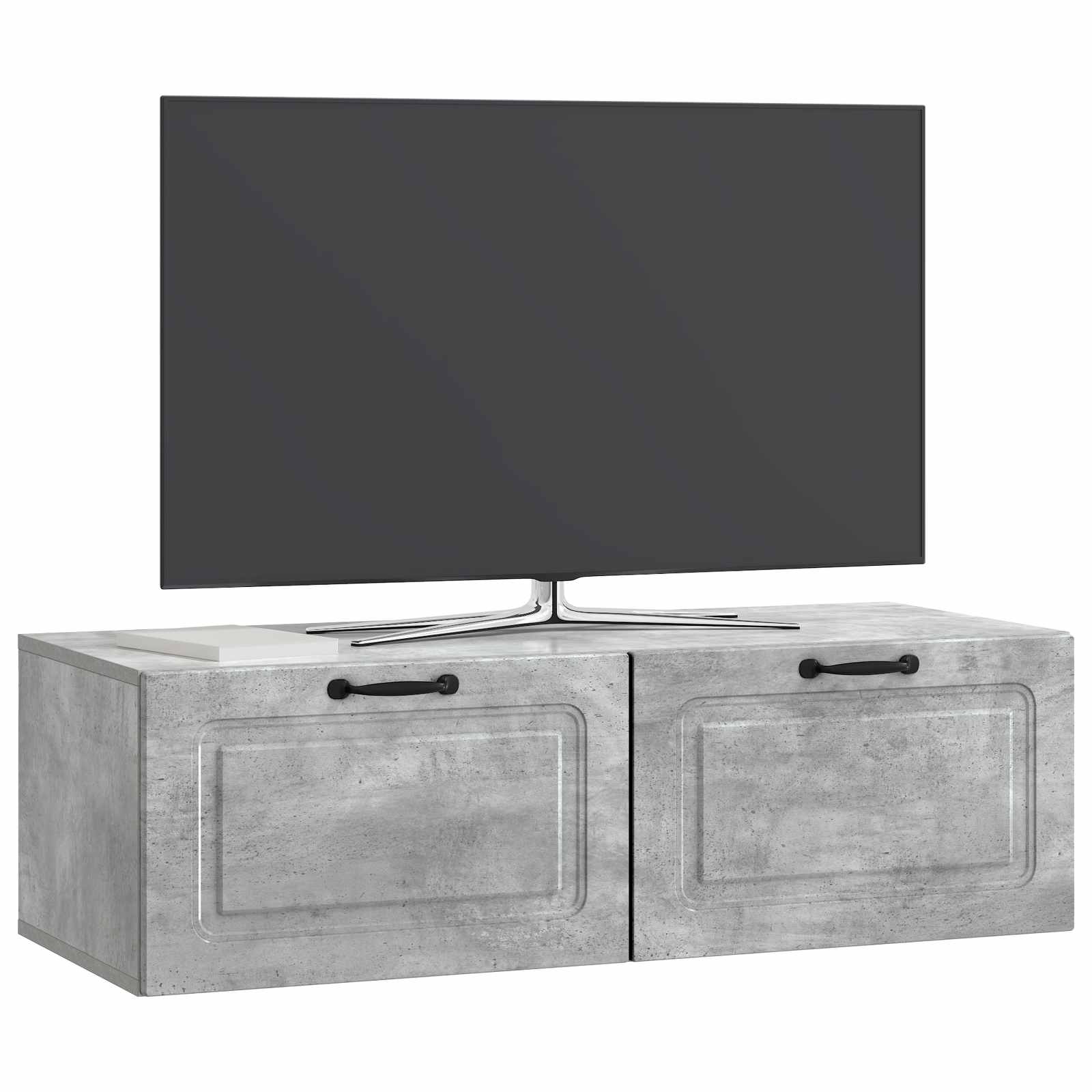 Meuble TV mural Gris béton 98 x 41 x 30 cm Bois d'ingénierie - XIOS