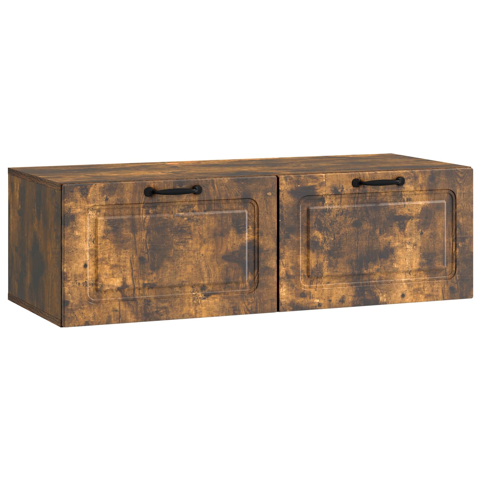 Meuble TV mural Chêne fumé 98 x 41 x 30 cm Bois d'ingénierie - XIOS