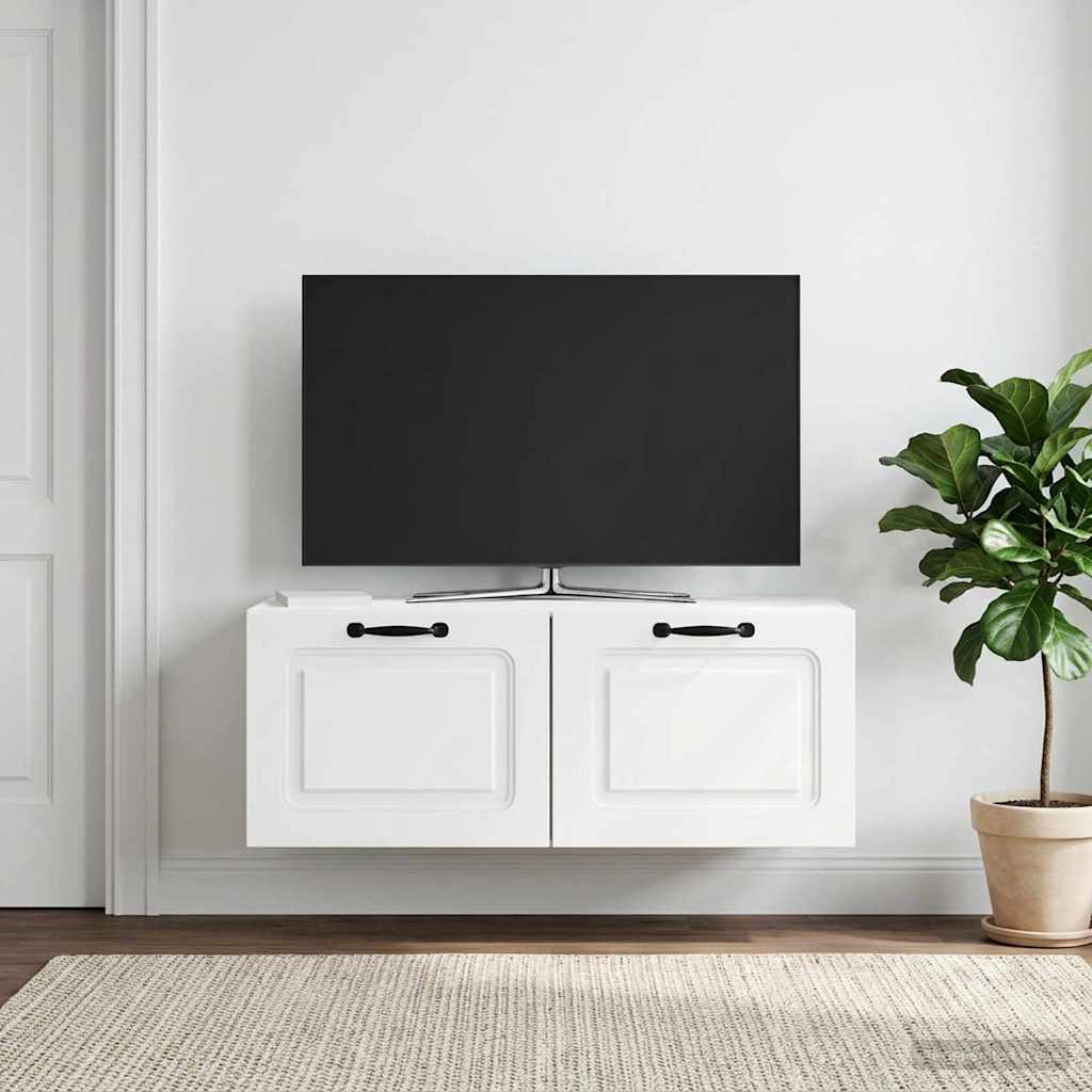 Meuble TV mural Blanc 78,5 x 31 x 30 cm Bois d'ingénierie - XIOS