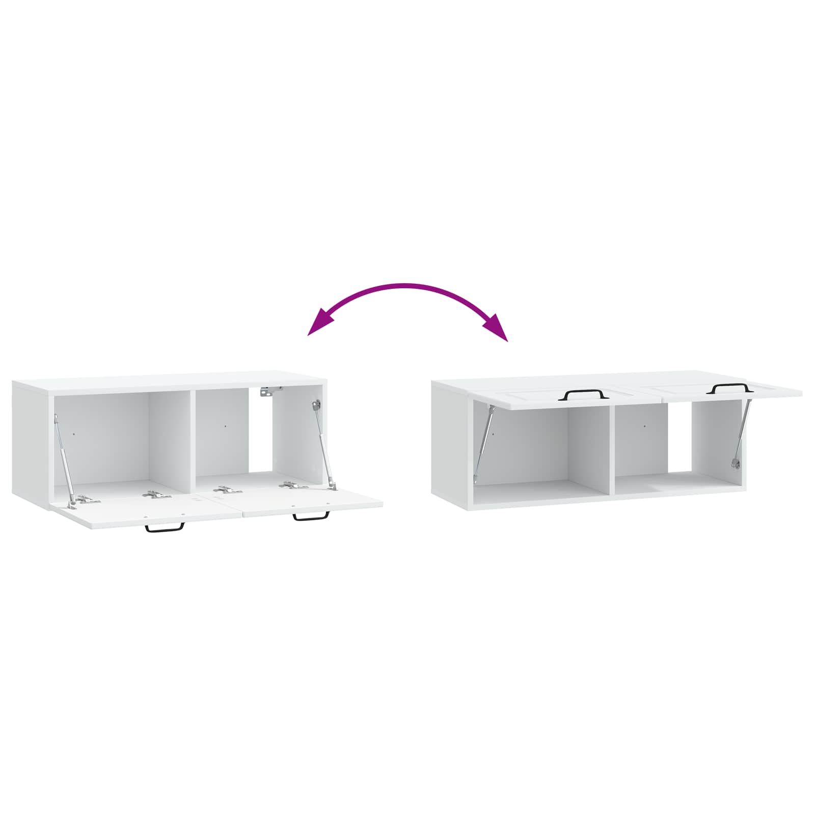 Meuble TV mural Blanc 78,5 x 31 x 30 cm Bois d'ingénierie - XIOS