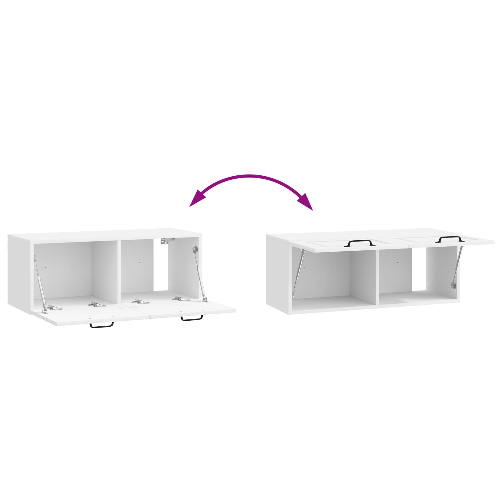 Meuble TV mural Montage mural Blanc brillant 78,5 x 31 x 30 cm - XIOS