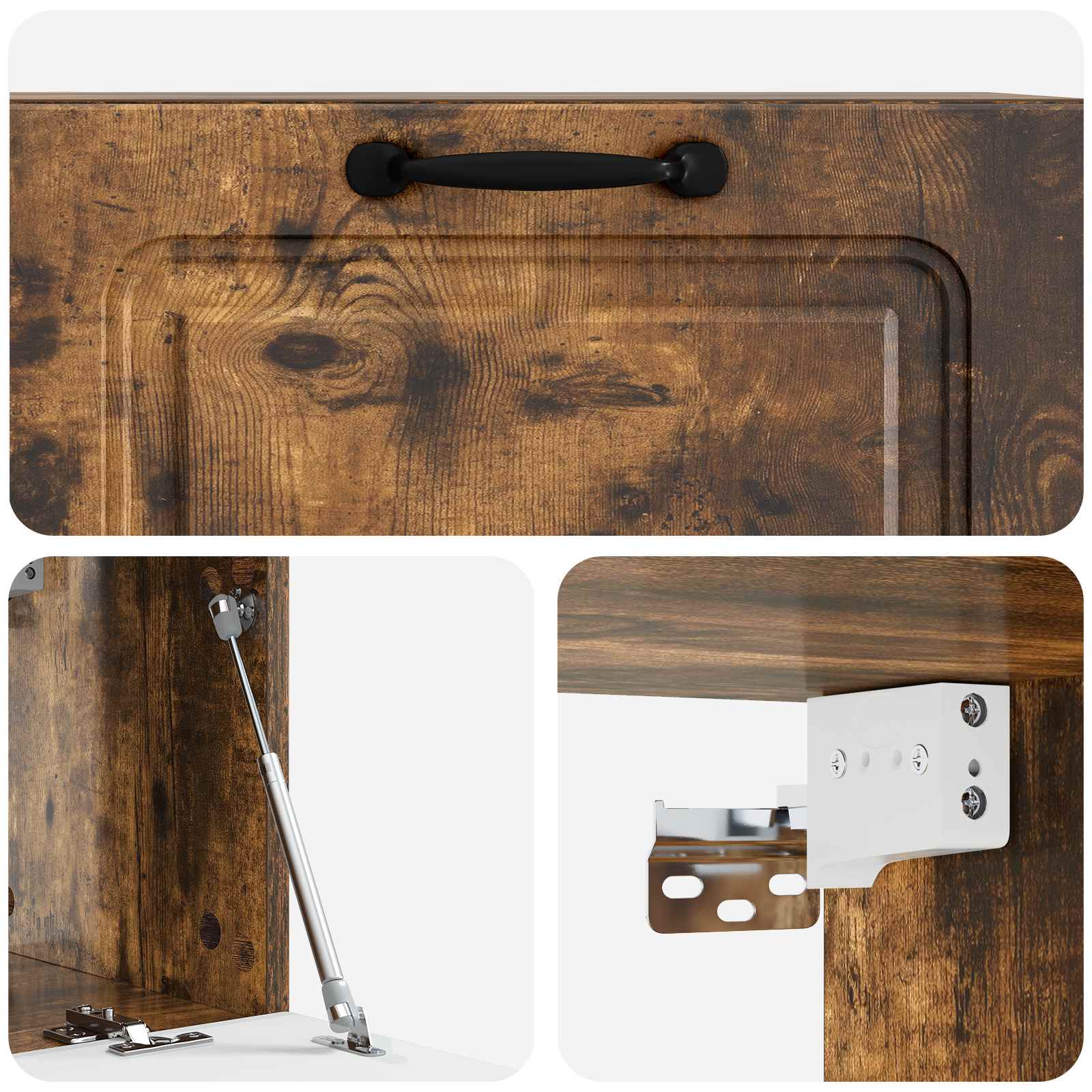 Meuble TV mural Chêne fumé 78,5 x 31 x 30 cm Bois d'ingénierie - XIOS