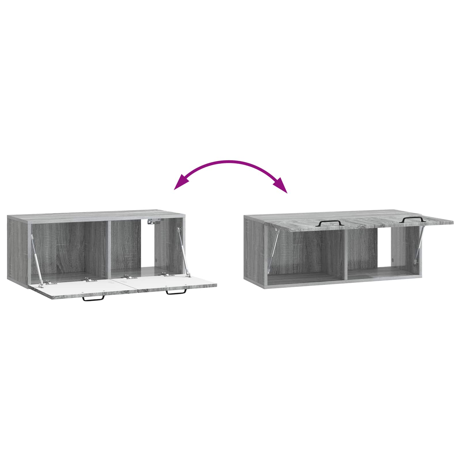 Meuble TV mural Sonoma gris 78,5 x 31 x 30 cm Bois d'ingénierie - XIOS