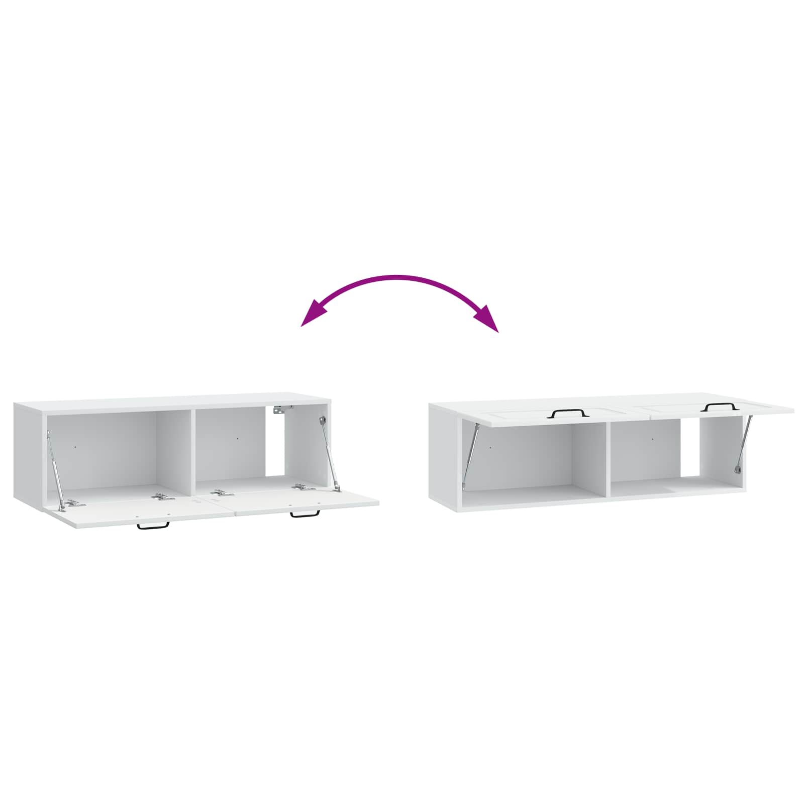Meuble TV mural Blanc 98 x 31 x 30 cm Bois d'ingénierie - XIOS
