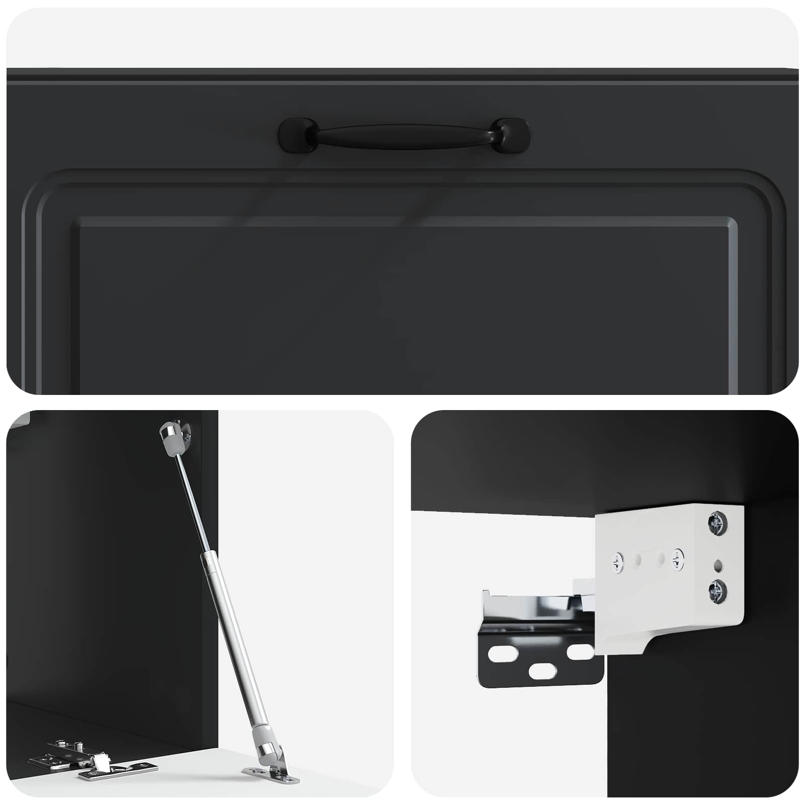 Meuble TV mural Noir 98 x 31 x 30 cm Bois d'ingénierie - XIOS