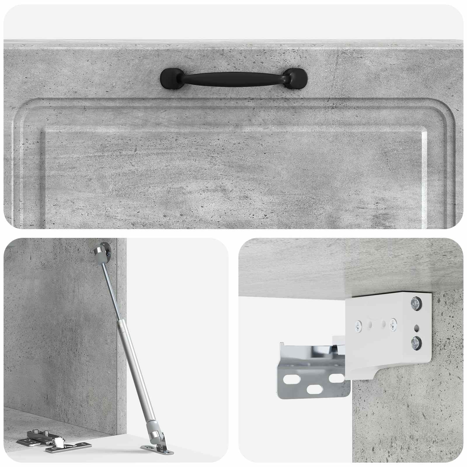Meuble TV mural Gris béton 98 x 31 x 30 cm Bois d'ingénierie - XIOS