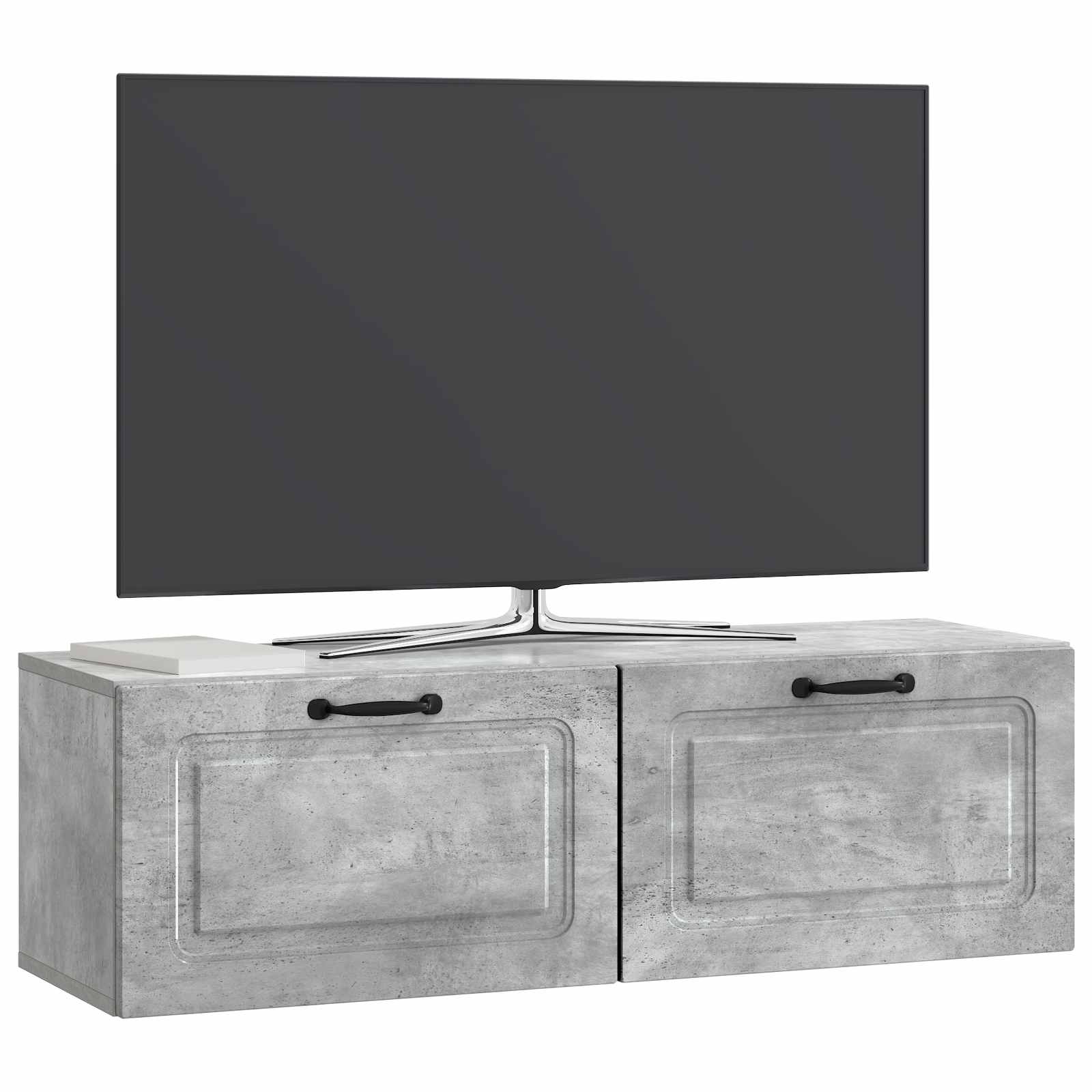 Meuble TV mural Gris béton 98 x 31 x 30 cm Bois d'ingénierie - XIOS