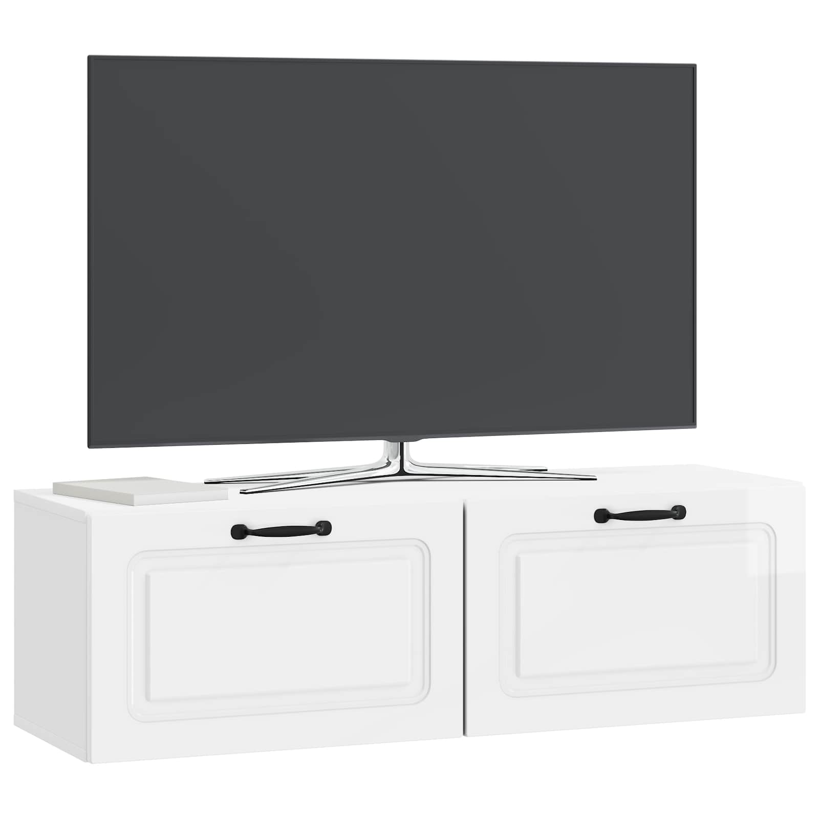 Meuble TV mural Montage mural Blanc brillant 98 x 31 x 30 cm - XIOS