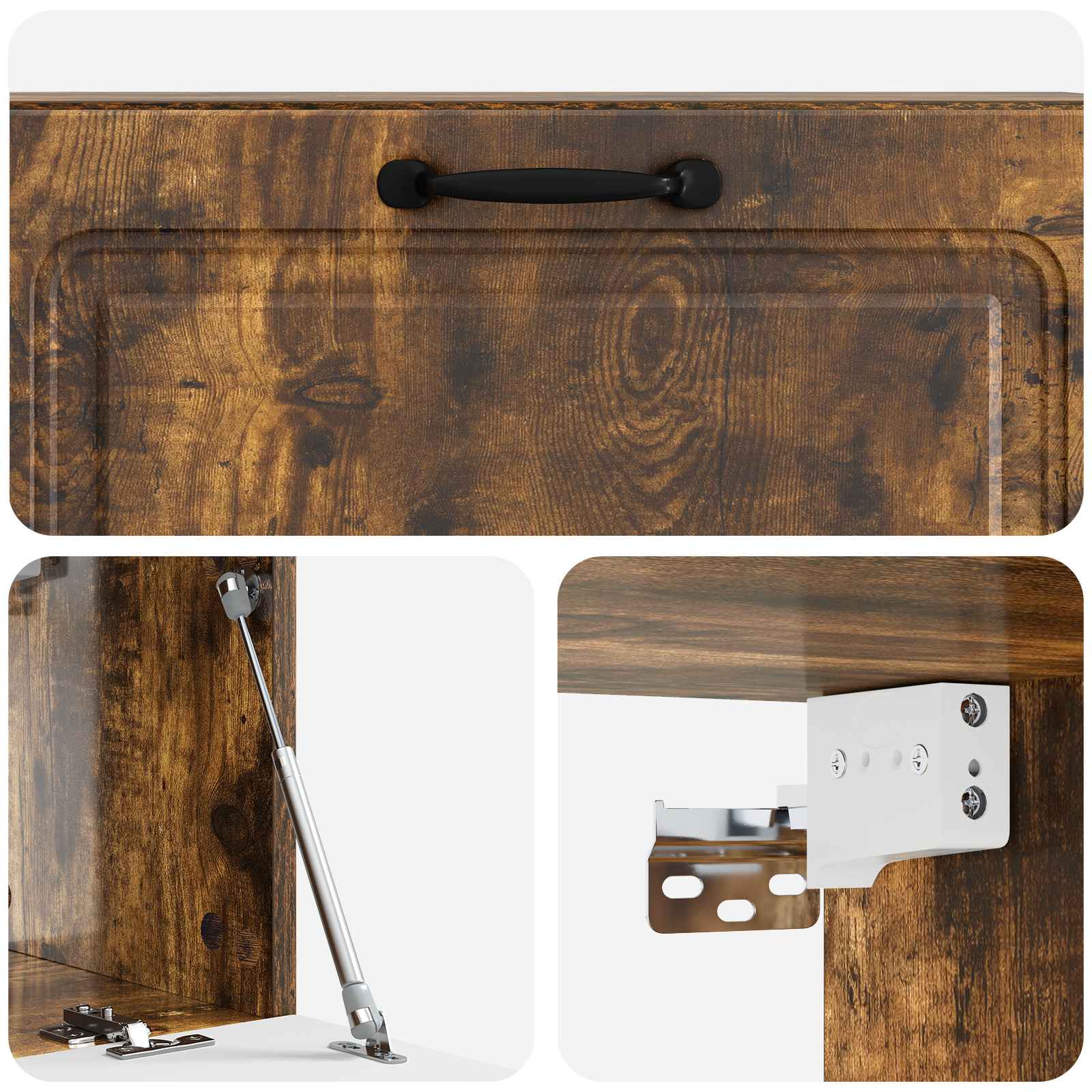 Meuble TV mural Chêne fumé 98 x 31 x 30 cm Bois d'ingénierie - XIOS