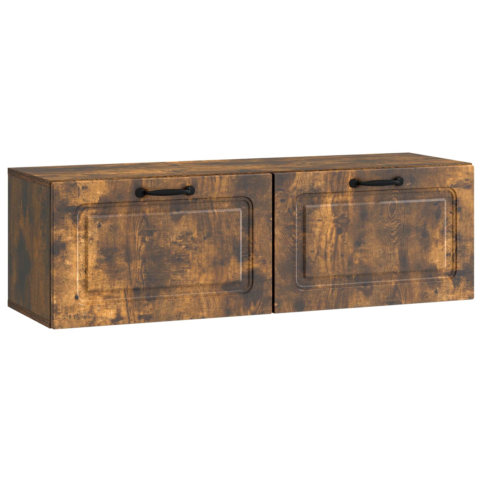Meuble TV mural Chêne fumé 98 x 31 x 30 cm Bois d'ingénierie - XIOS