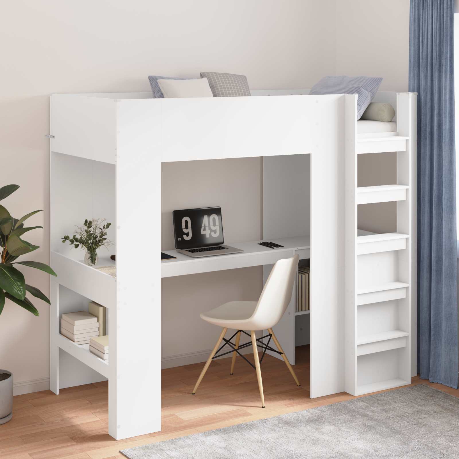 Cadre de lit superposé avec bureau Blanc 80 x 200 cm - XIOS