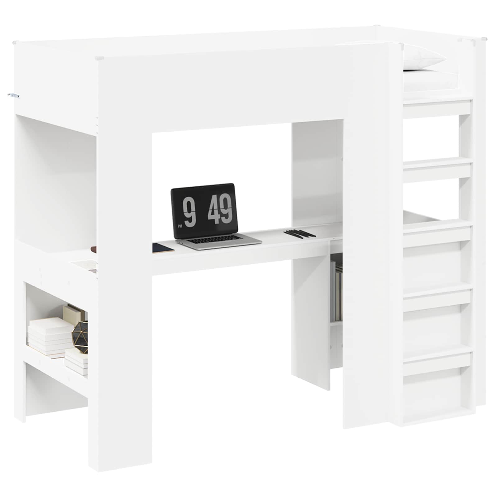 Cadre de lit superposé avec bureau Blanc 80 x 200 cm - XIOS