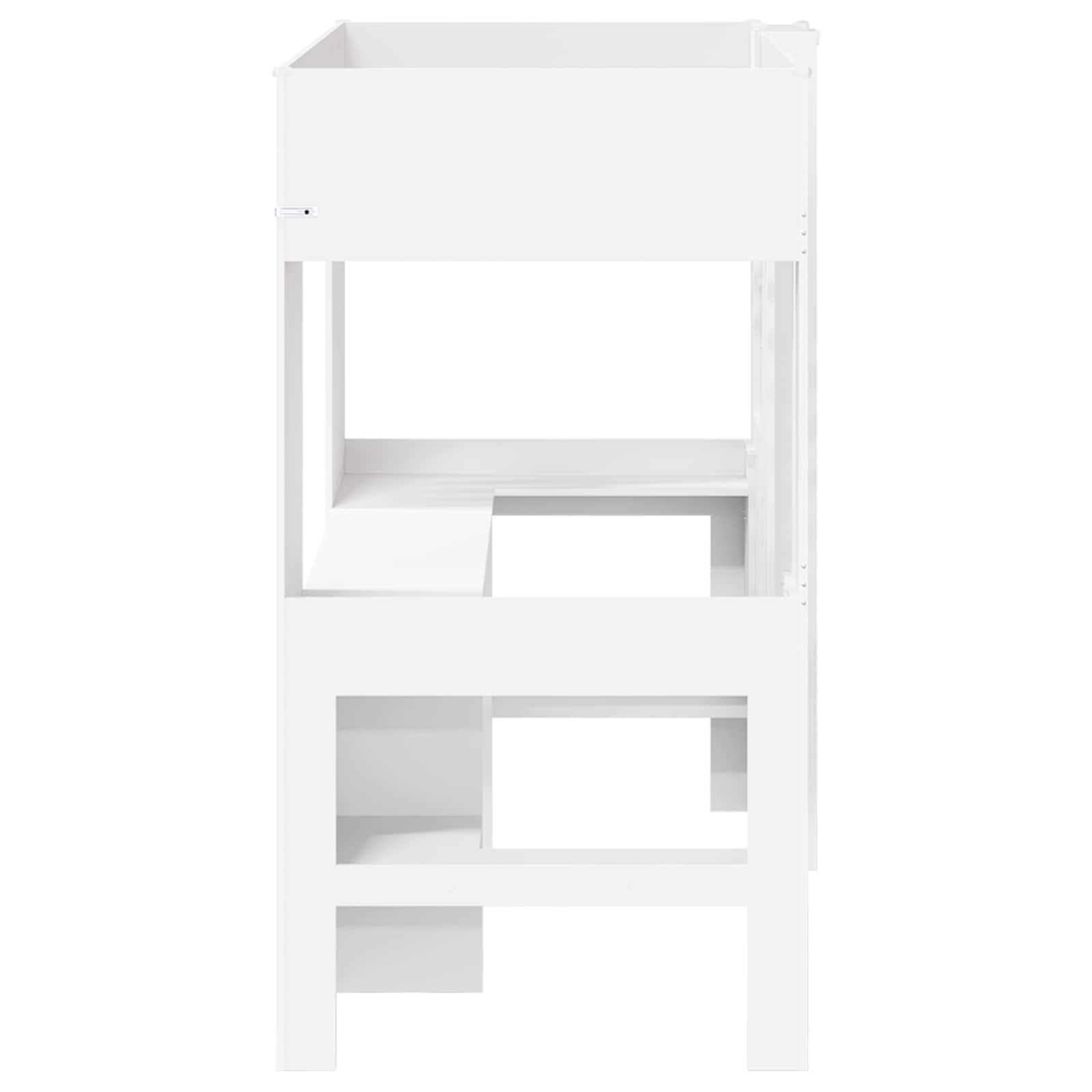 Cadre de lit superposé avec bureau Blanc 80 x 200 cm - XIOS