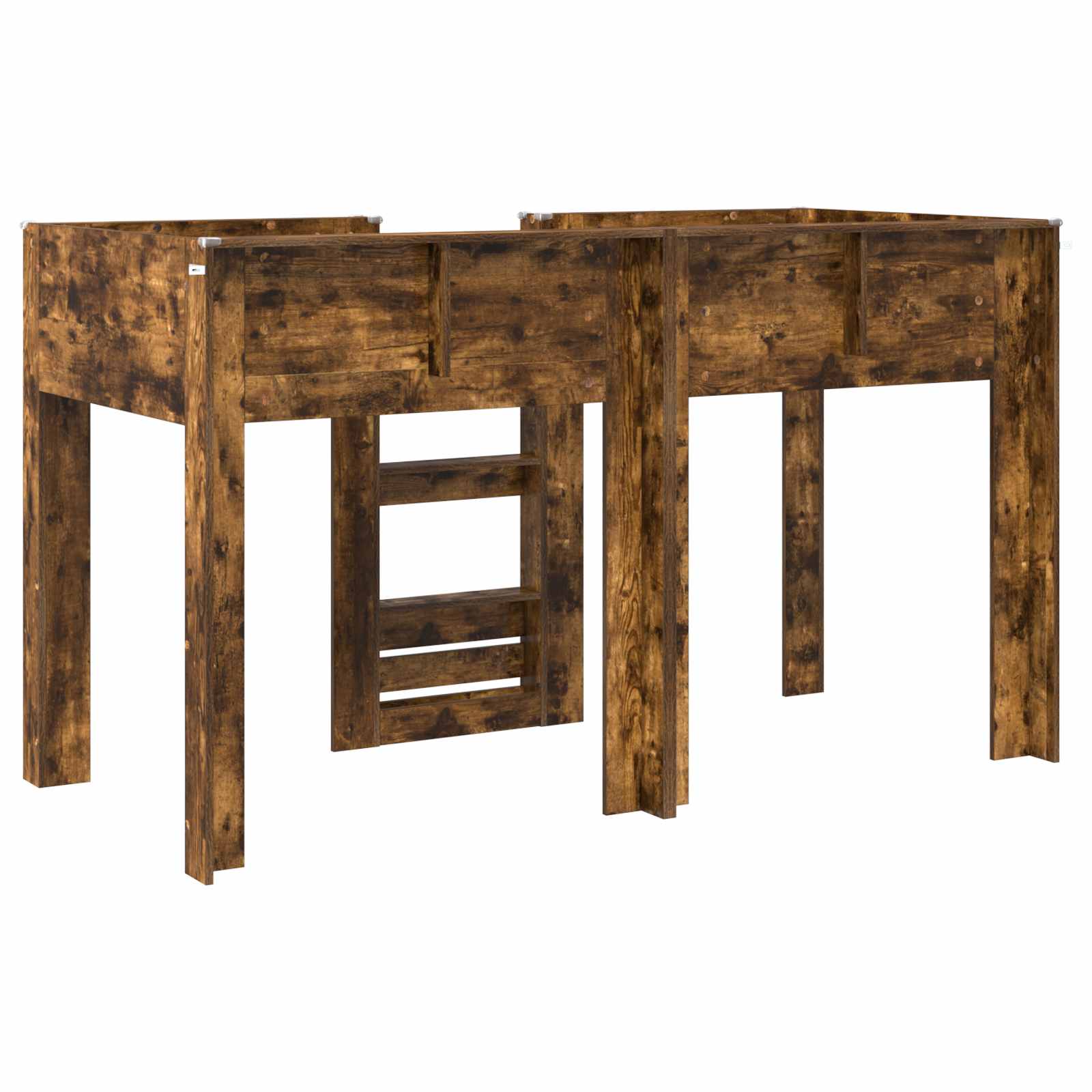 Lit Superposé pour Enfants avec stockage Chêne fumé 75 x 190 cm - XIOS