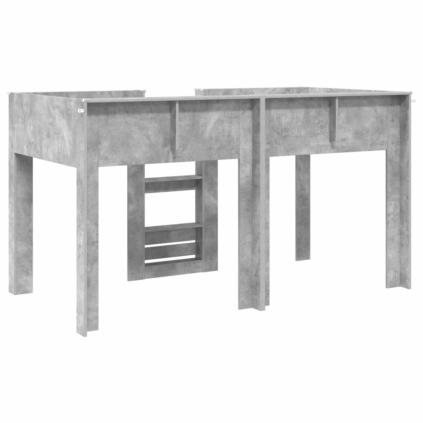 Lit Superposé pour Enfants avec stockage Gris béton 80 x 200 cm - XIOS