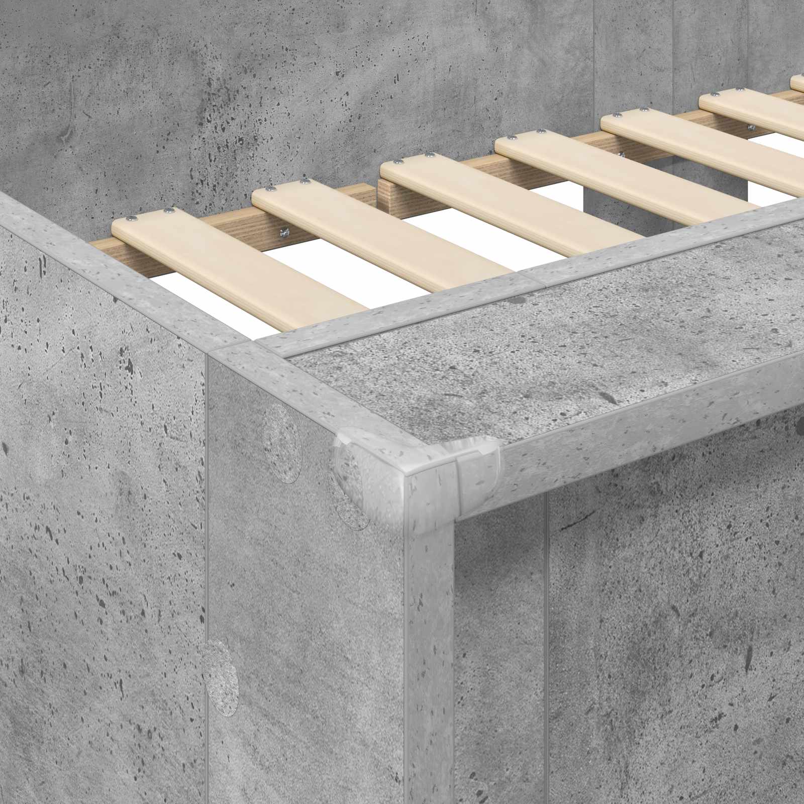 Lit Superposé pour Enfants avec stockage Gris béton 90 x 200 cm - XIOS