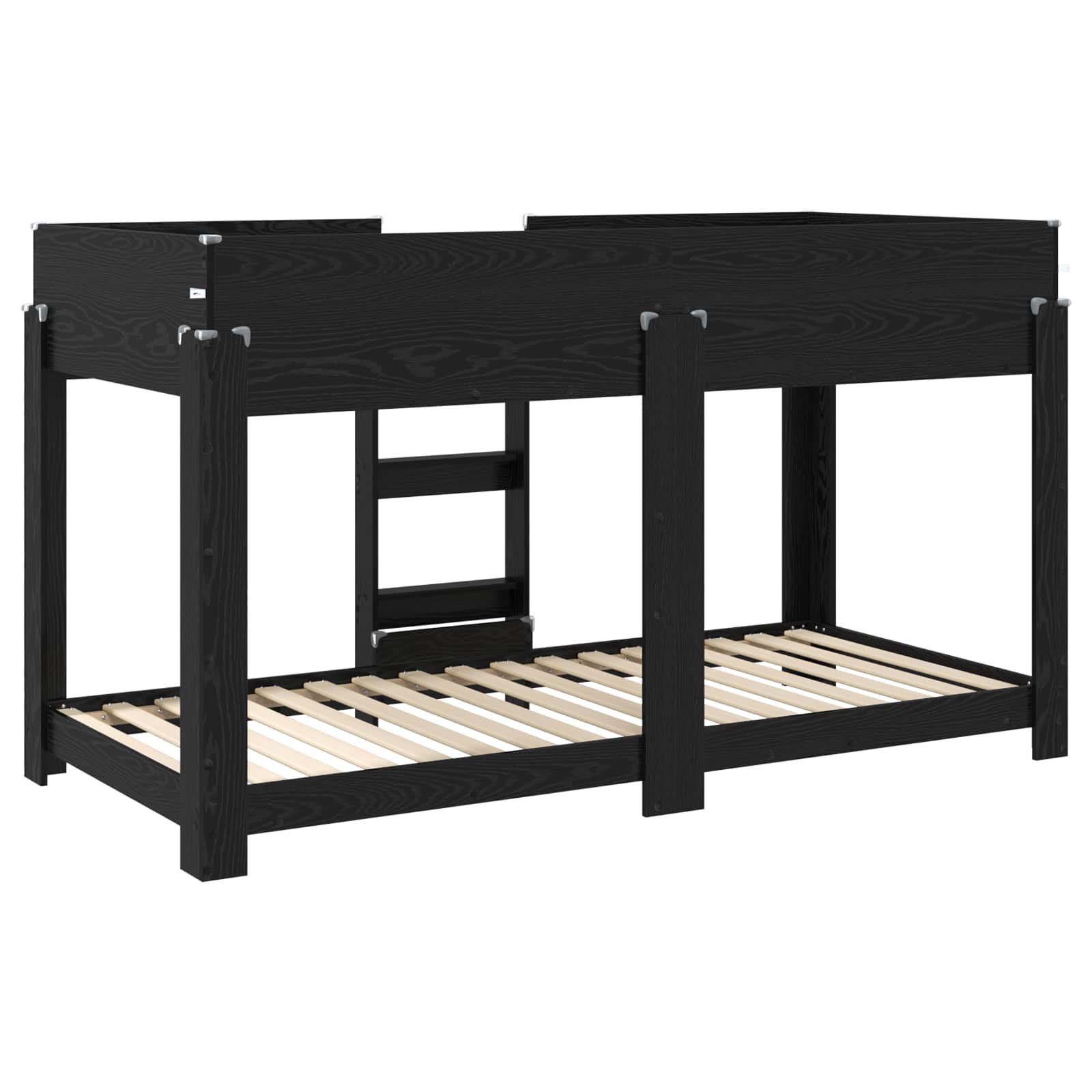 Lit Superposé pour Enfants avec matelas Chêne noir 100 x 200 cm