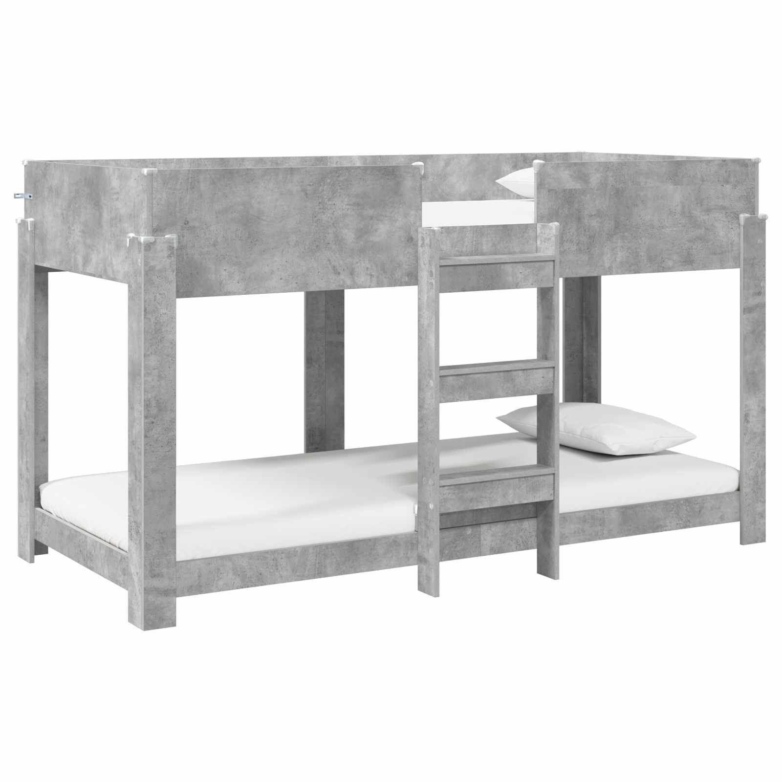 Lit Superposé pour Enfants avec matelas Gris béton 100 x 200 cm