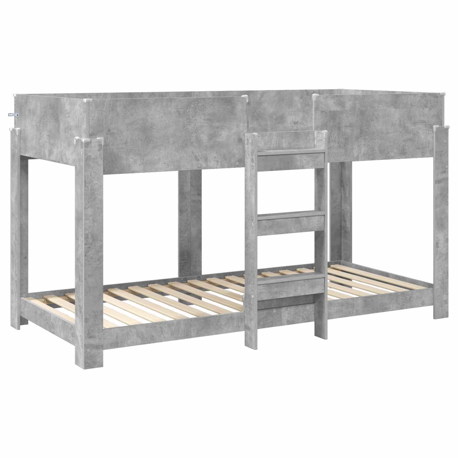 Lit Superposé pour Enfants avec matelas Gris béton 100 x 200 cm