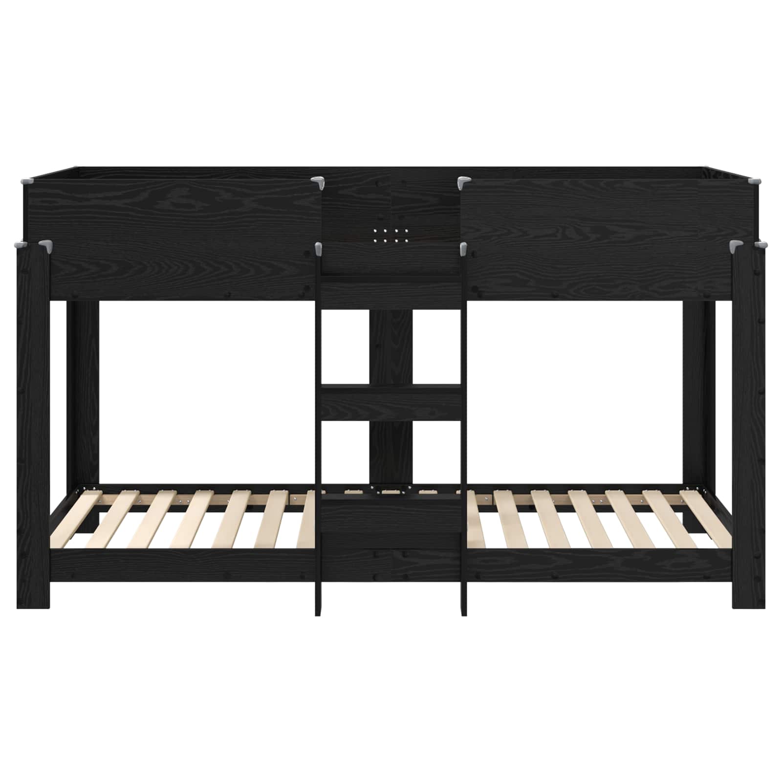 Lit Superposé pour Enfants avec matelas Chêne noir 100 x 200 cm - XIOS