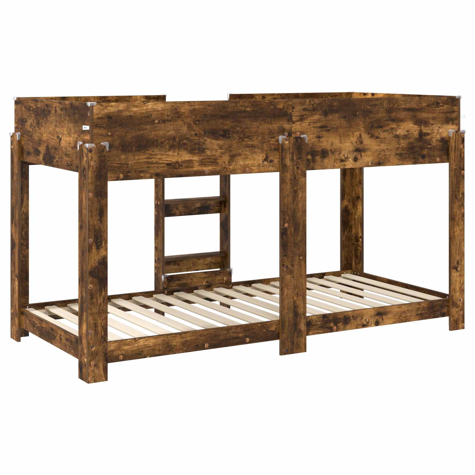 Lit Superposé pour Enfants avec matelas Chêne fumé 90 x 200 cm - XIOS