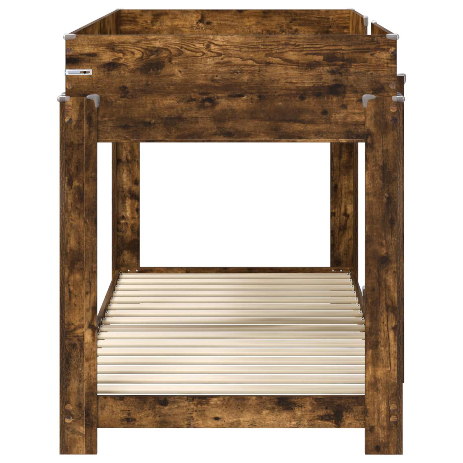 Lit Superposé pour Enfants avec matelas Chêne fumé 90 x 200 cm - XIOS