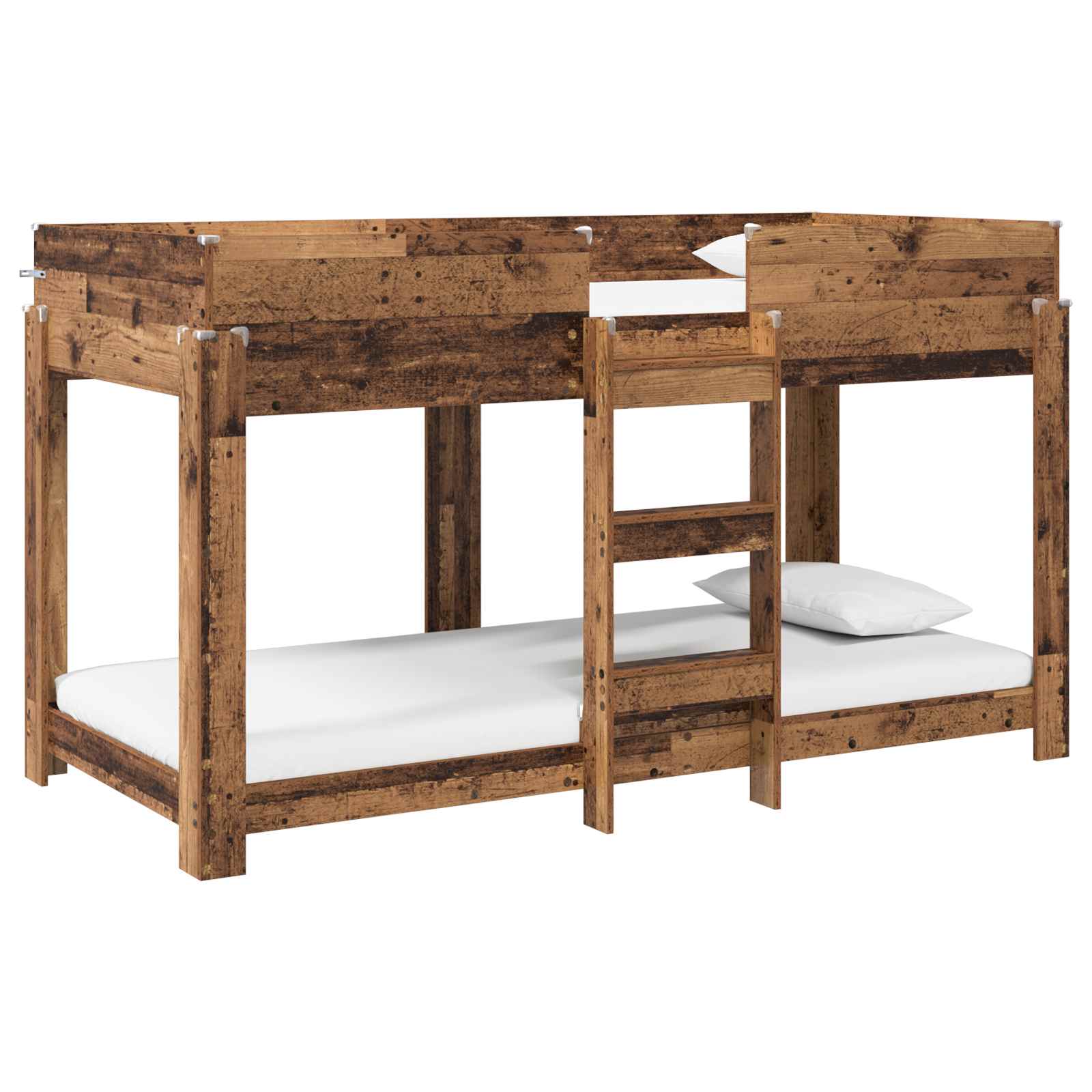 Lit Superposé pour Enfants avec matelas Bois ancien 90 x 200 cm - XIOS