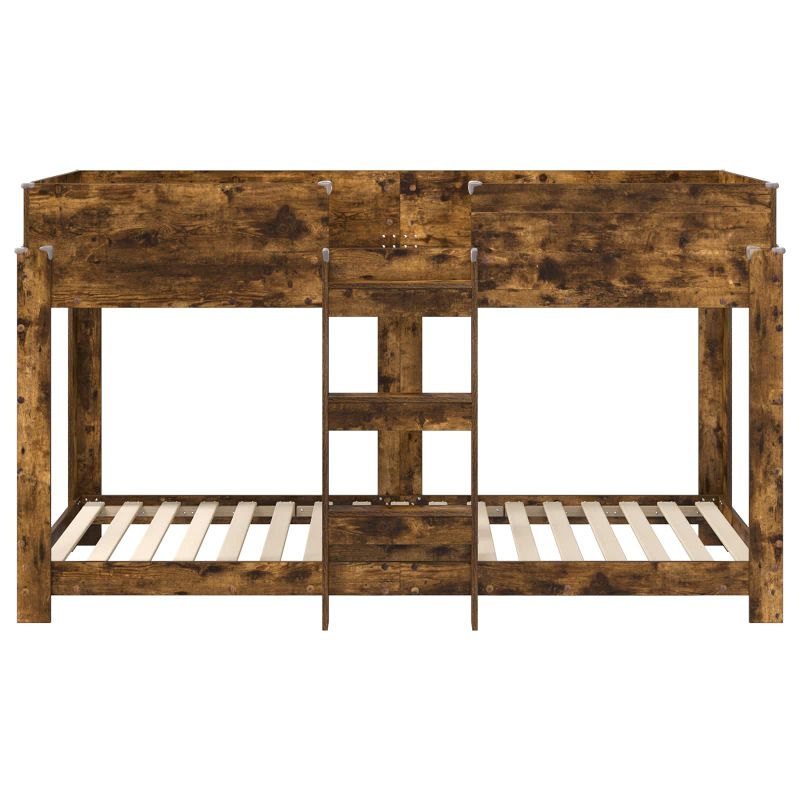 Lit Superposé pour Enfants avec matelas Chêne fumé 100 x 190 cm - XIOS