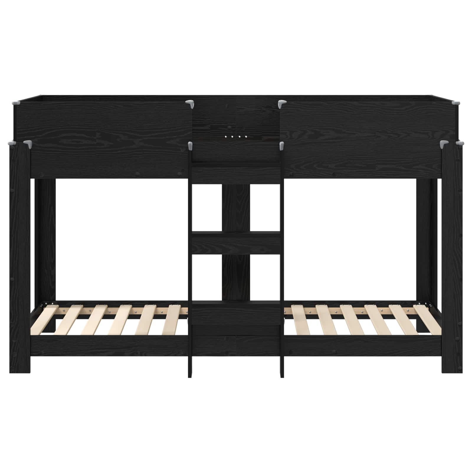 Lit Superposé pour Enfants avec matelas Chêne noir 80 x 190 cm - XIOS