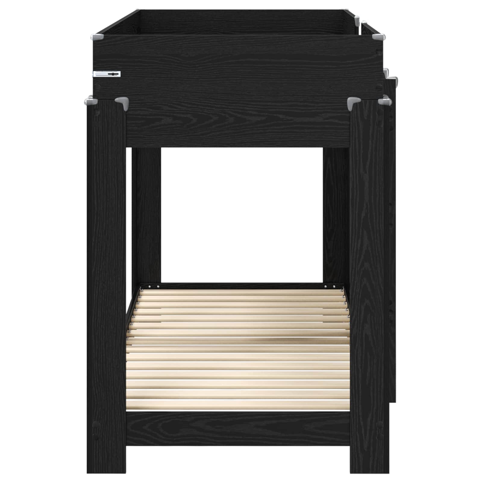 Lit Superposé pour Enfants avec matelas Chêne noir 80 x 190 cm - XIOS