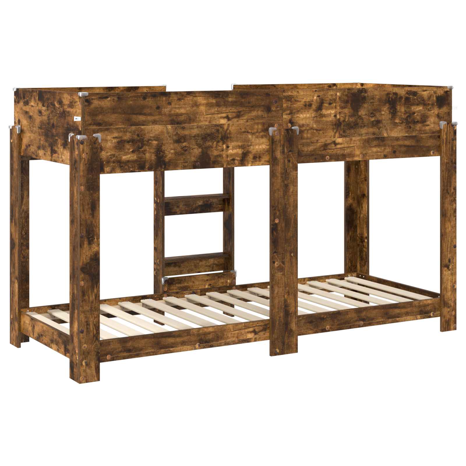 Lit Superposé pour Enfants avec matelas Chêne fumé 80 x 190 cm - XIOS