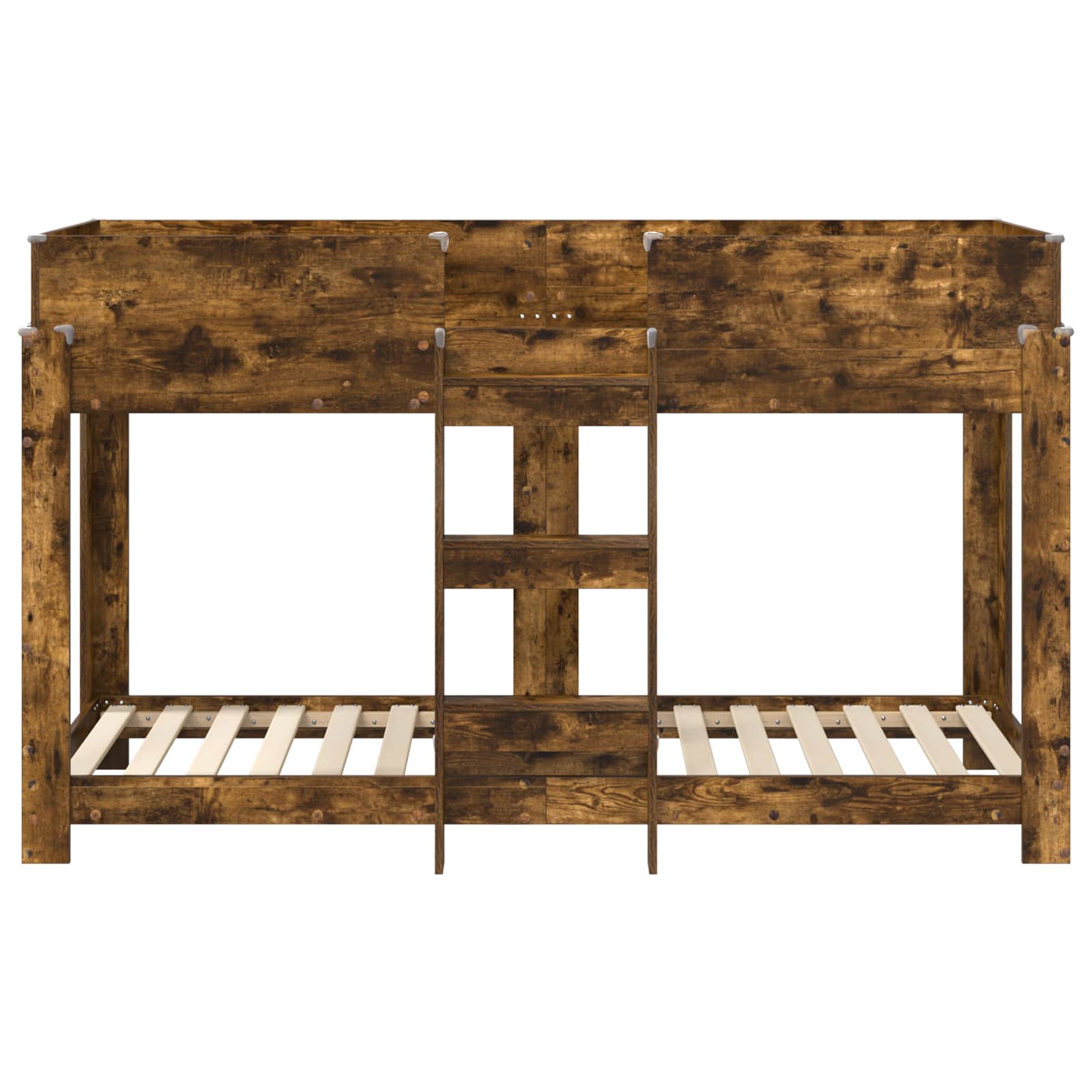 Lit Superposé pour Enfants avec matelas Chêne fumé 80 x 190 cm - XIOS