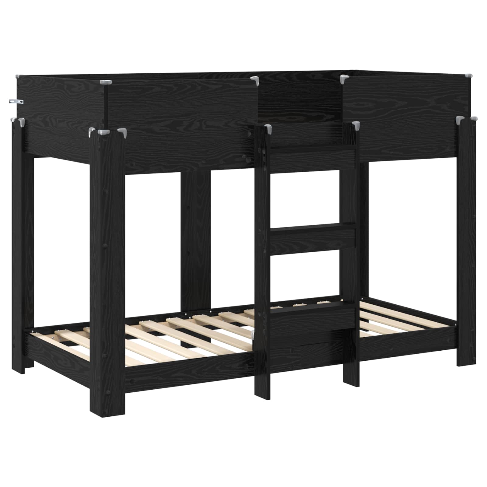 Lit Superposé pour Enfants avec matelas Chêne noir 90 x 160 cm - XIOS