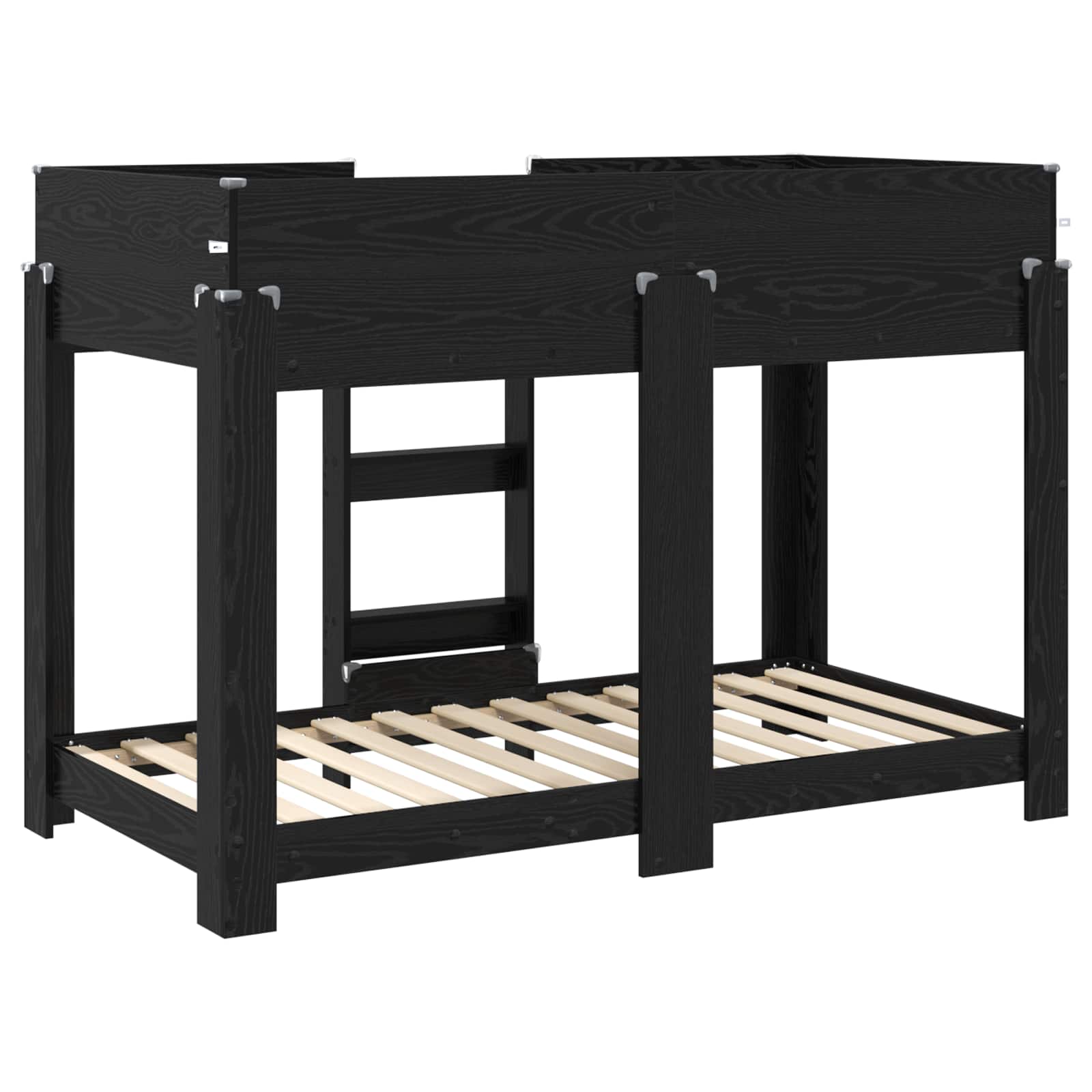 Lit Superposé pour Enfants avec matelas Chêne noir 90 x 160 cm - XIOS