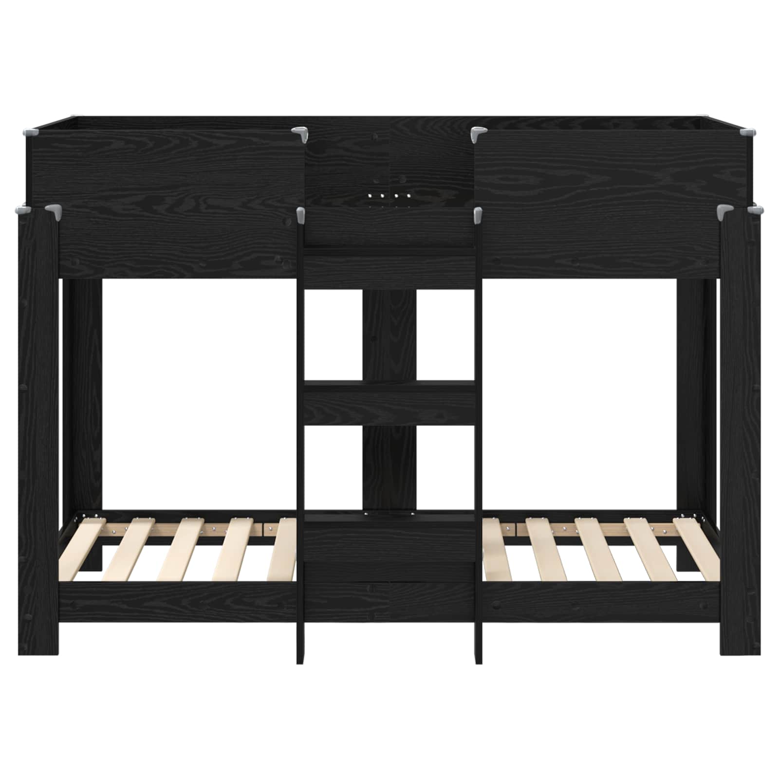 Lit Superposé pour Enfants avec matelas Chêne noir 90 x 160 cm - XIOS