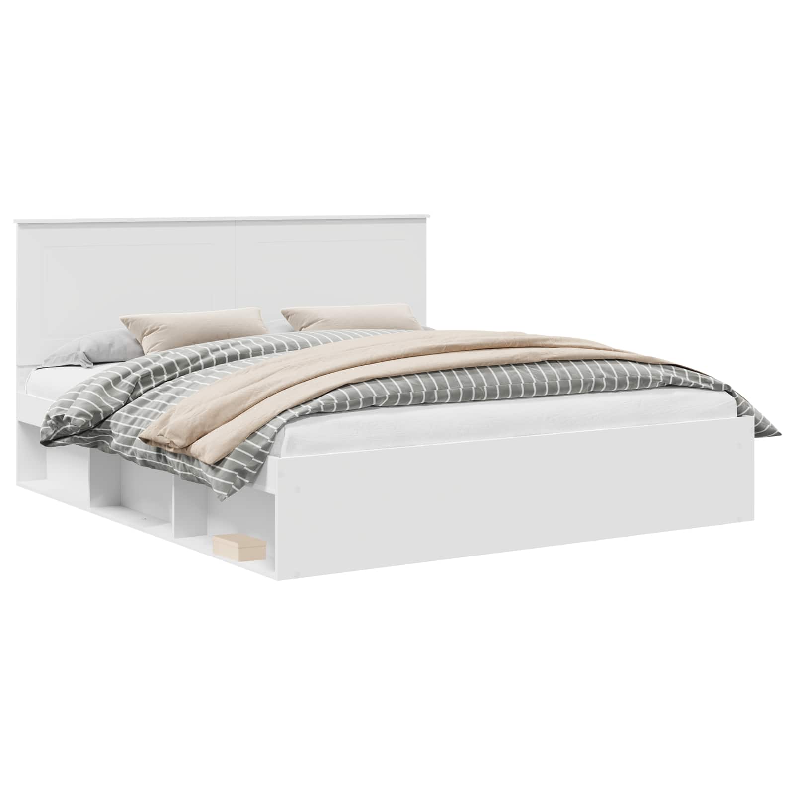 Cadre de lit avec tête de lit Blanc 180 x 200 cm Pin massif - XIOS