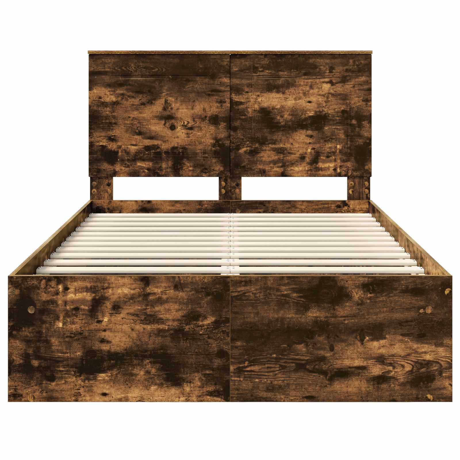 Cadre de lit avec tiroir Chêne fumé 135 x 190 cm Pin massif - XIOS