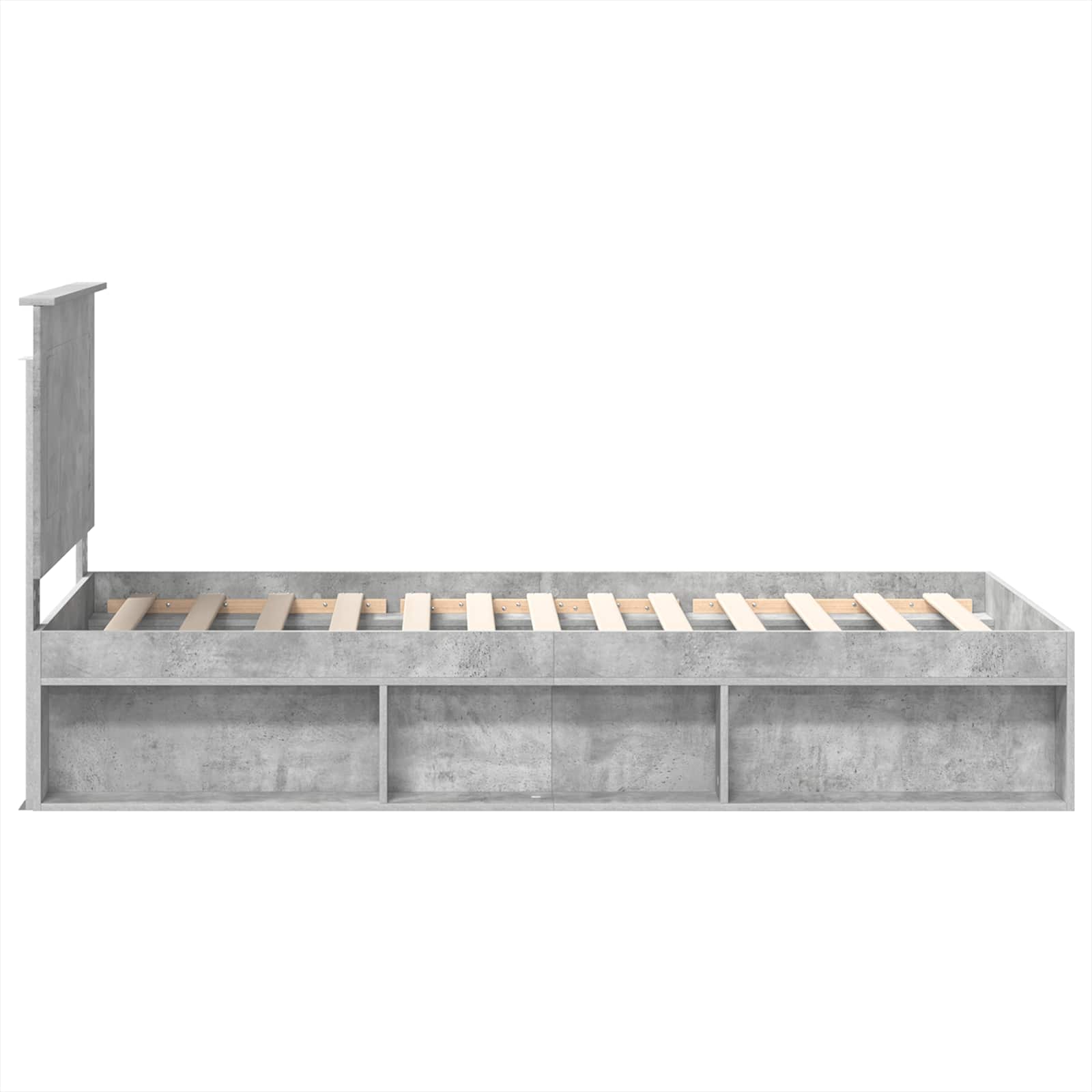 Cadre de lit Béton 90 x 200 cm Bois de pin massif - XIOS