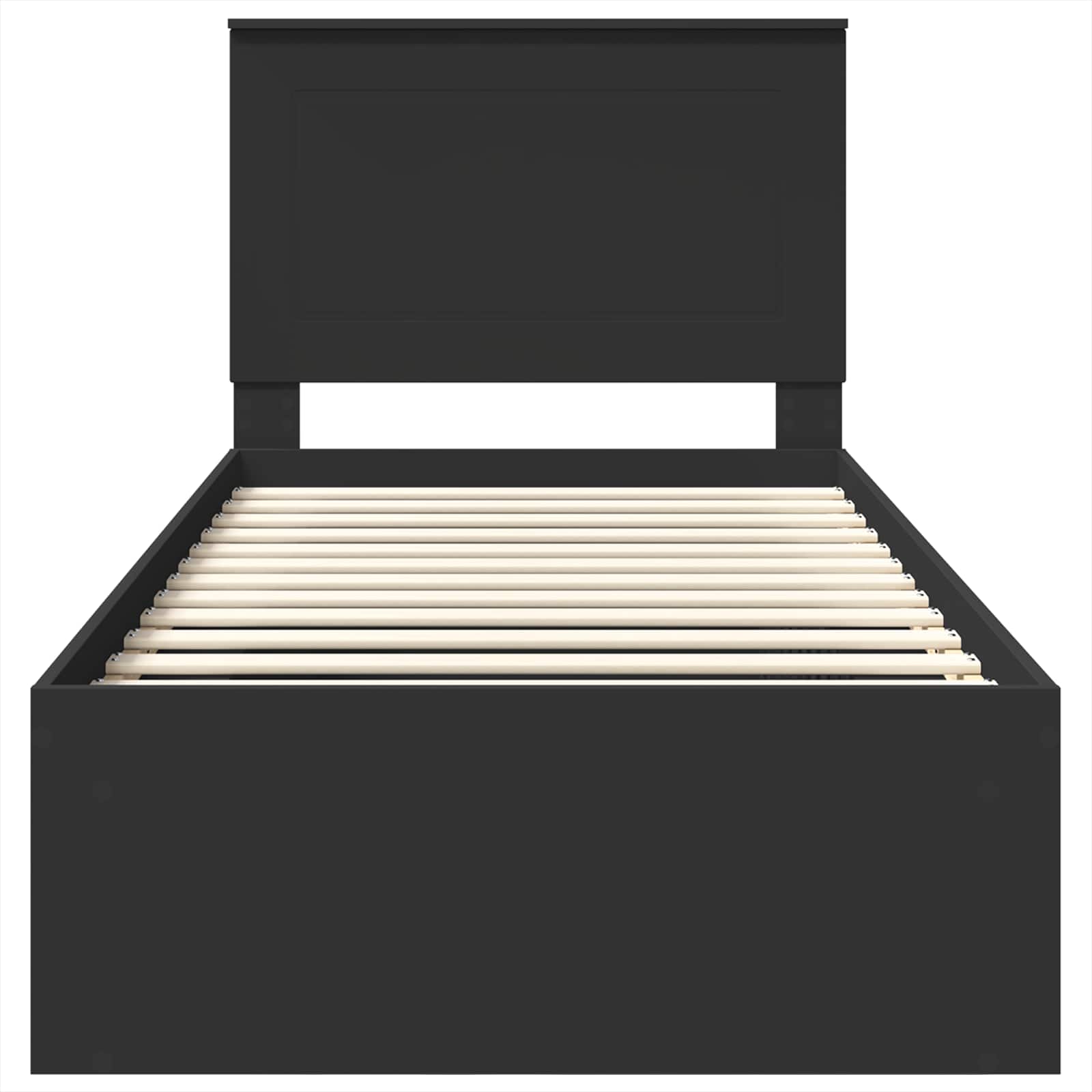 Cadre de lit avec tête de lit Noir 75 x 190 cm Pin massif - XIOS