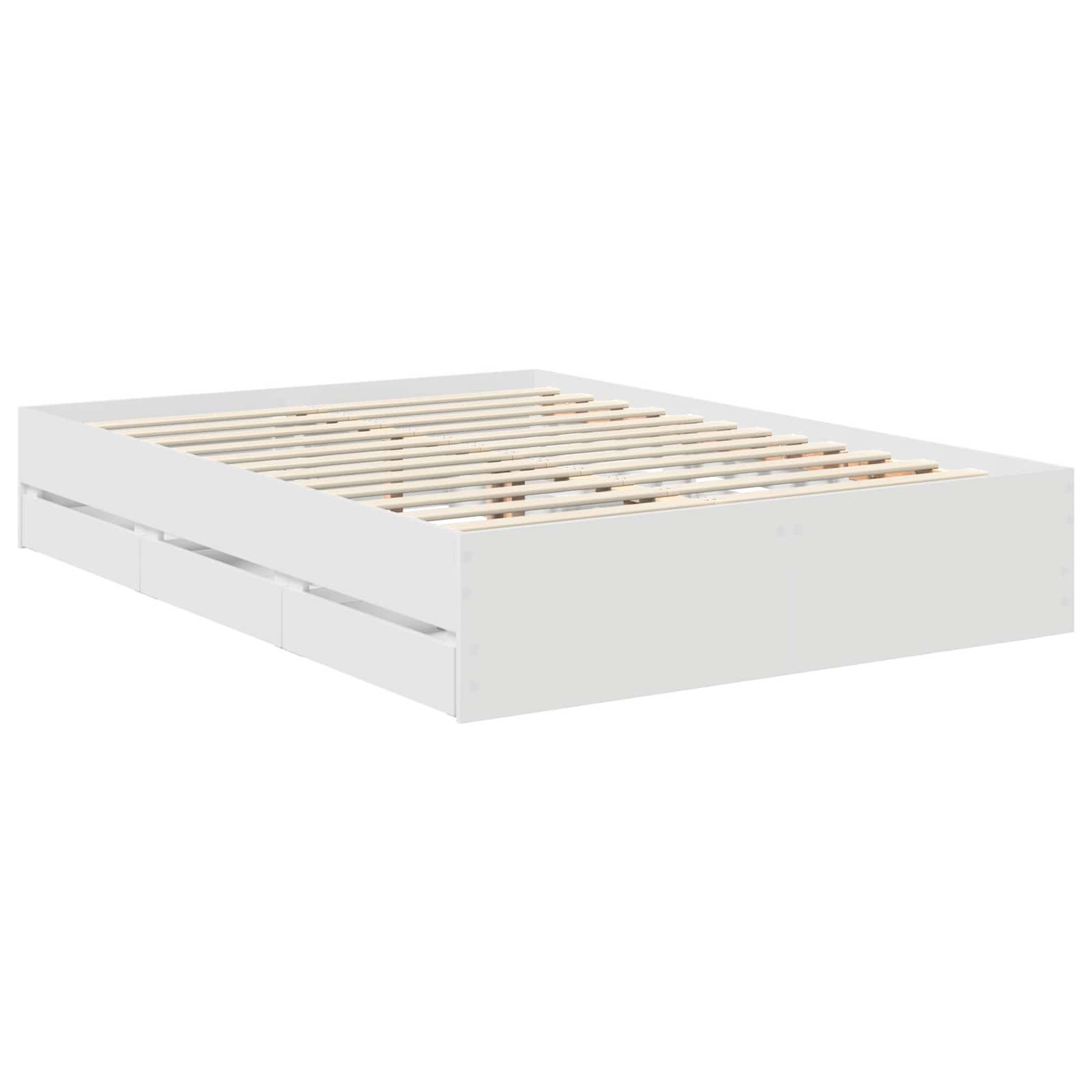 Cadre de lit avec tiroir Blanc 140 x 190 cm Bois Ingénierie - XIOS