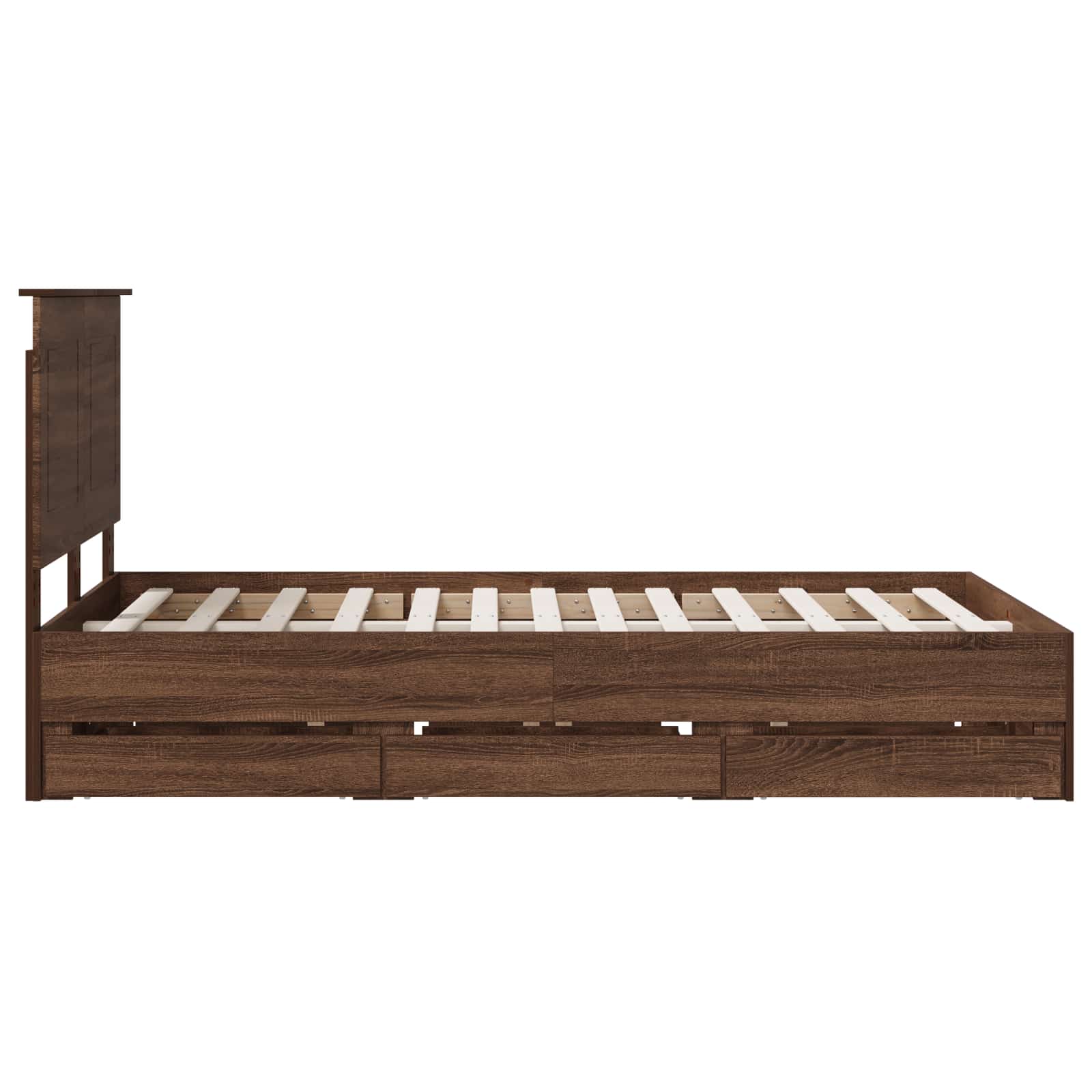 Cadre de lit Chêne brun 135 x 190 cm Bois Ingénierie - XIOS