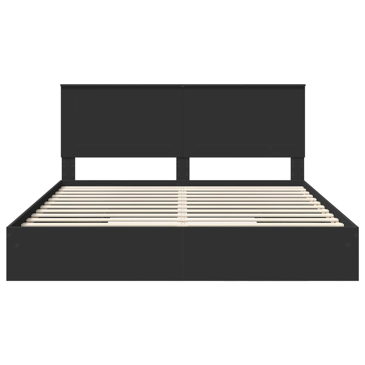 Lit de Rangement Noir 200 x 200 cm Bois d'ingénierie
