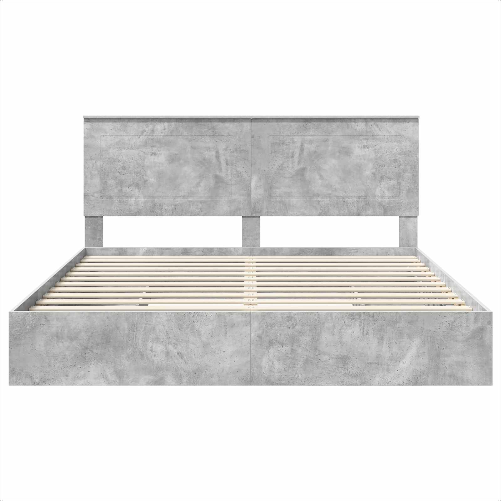 Lit de Rangement Gris béton 200 x 200 cm Bois d'ingénierie - XIOS